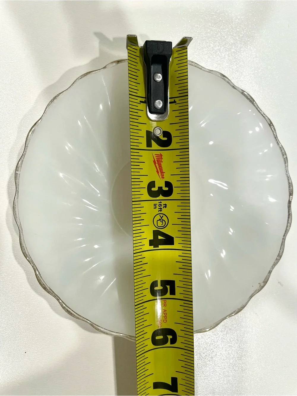 ☀️2/$20 Fire King Vintage Milk Glass Coffee Cup & Ridged Saucer | Silver Trim